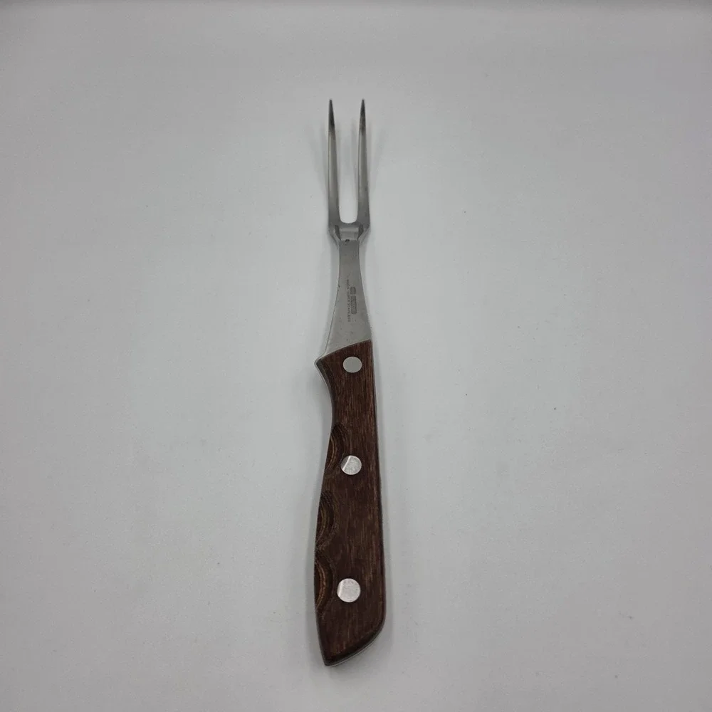 Vintage Viking Meat Fork 440-A Wood Handle Super‎ Stainless 457 Japan 11.5