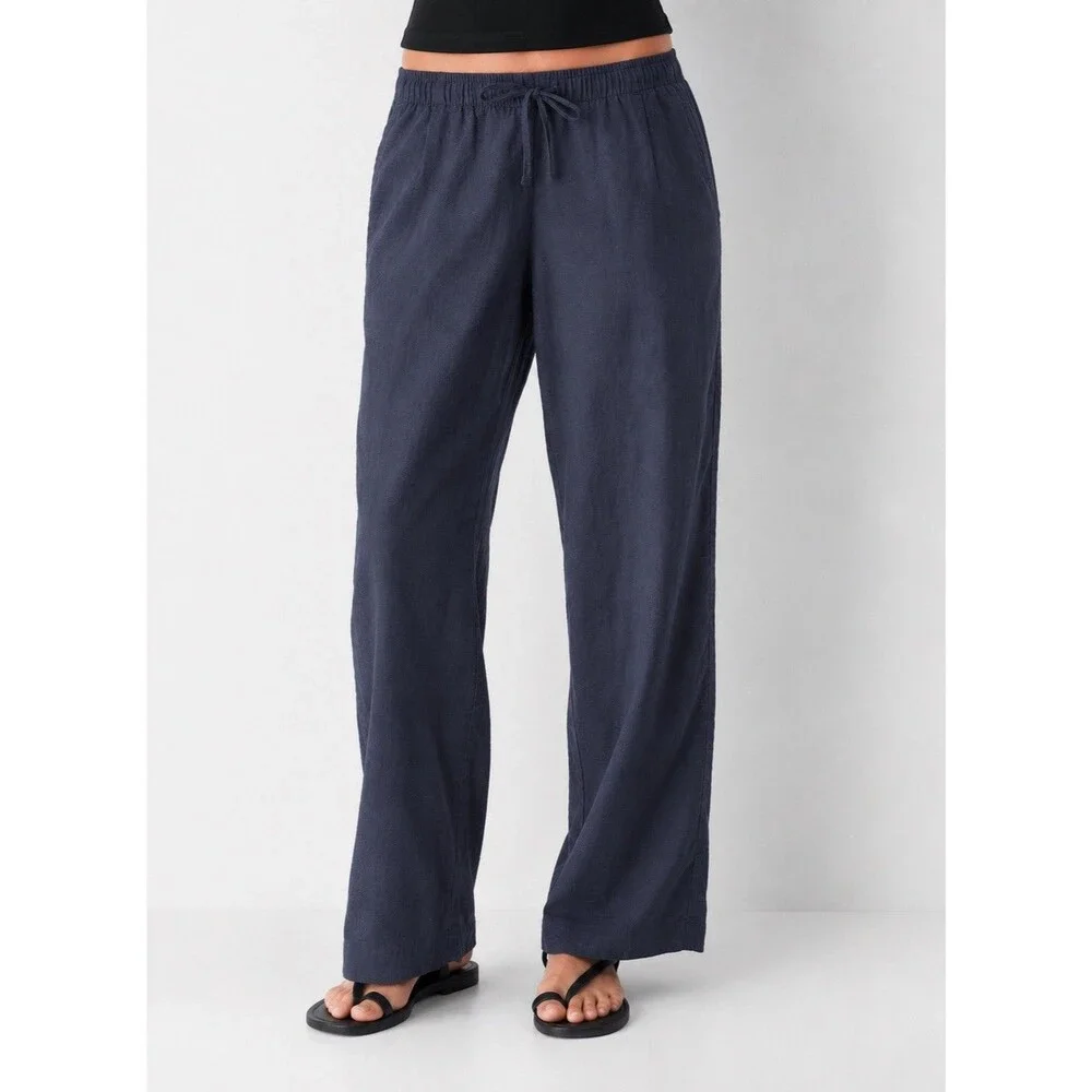 Aritzia The Group by Babaton Sontag Linen Pant Admiral Blue XS Women