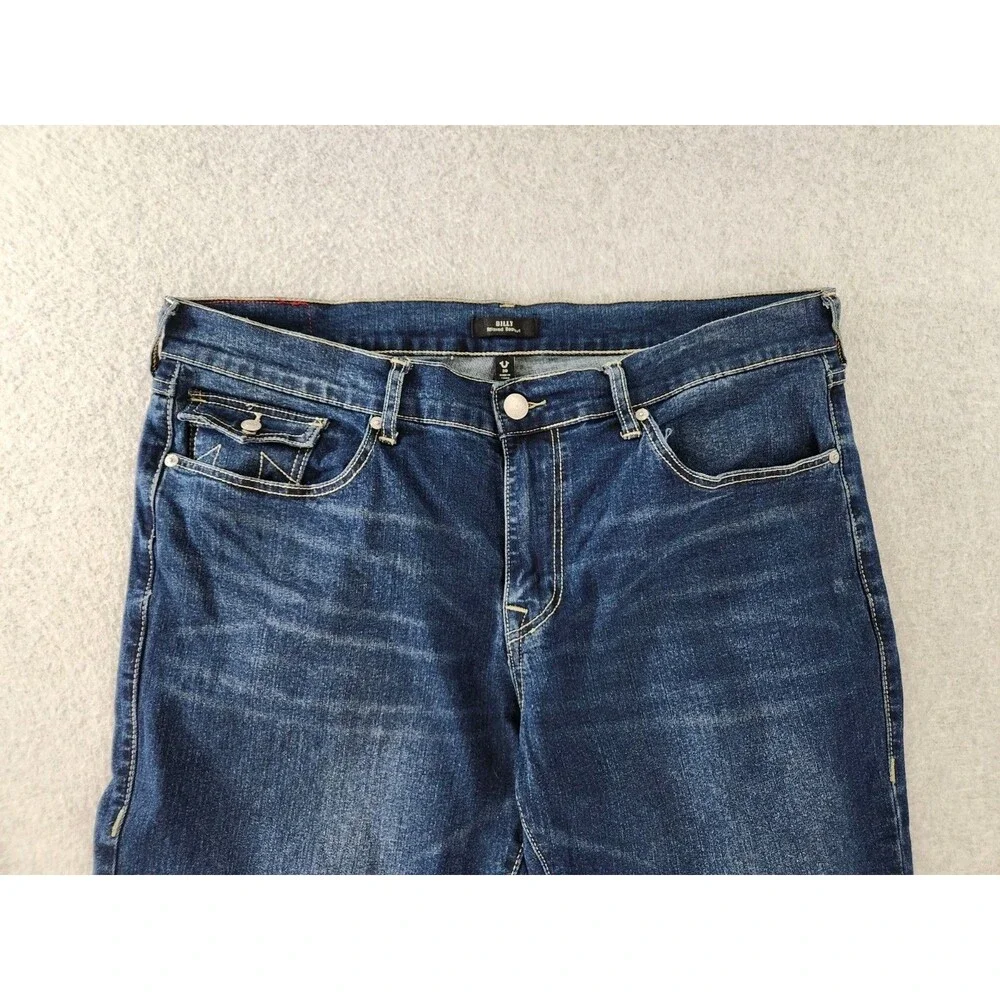 True Religion Billy Jeans 38 Flap T Snap Bootcut Relaxed‎ Stretch 42 40x34