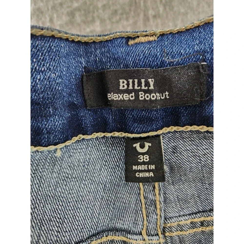 True Religion Billy Jeans 38 Flap T Snap Bootcut Relaxed‎ Stretch 42 40x34