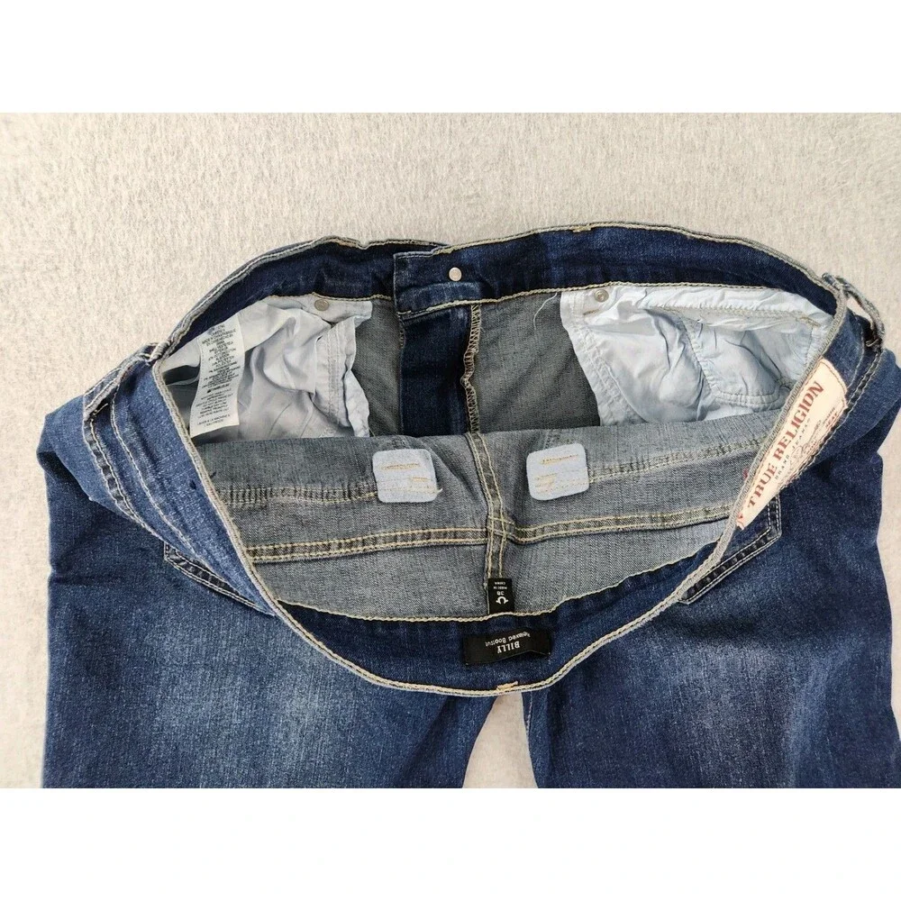 True Religion Billy Jeans 38 Flap T Snap Bootcut Relaxed‎ Stretch 42 40x34