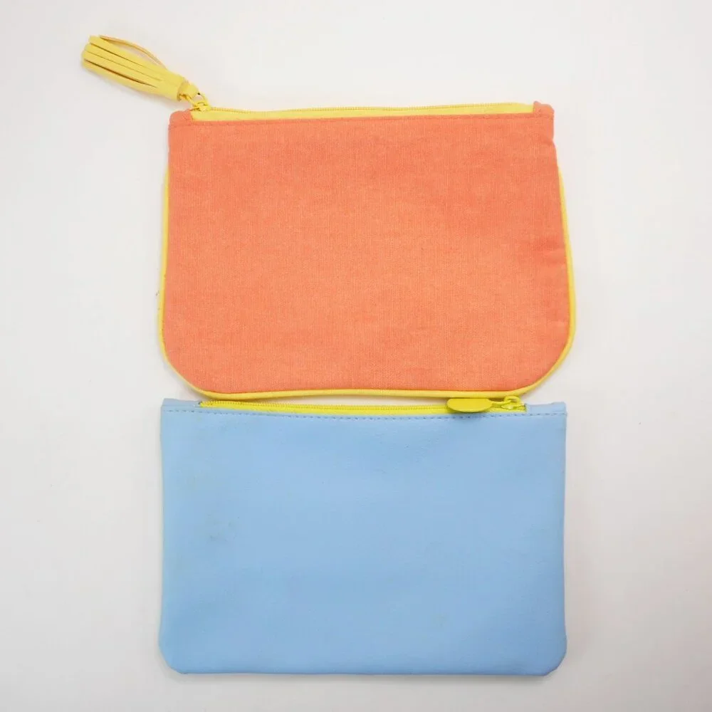 Lot of 4 Ipsy Zip Pouch Glam Makeup Bag for Cosmetics Ice Cream Power Moves