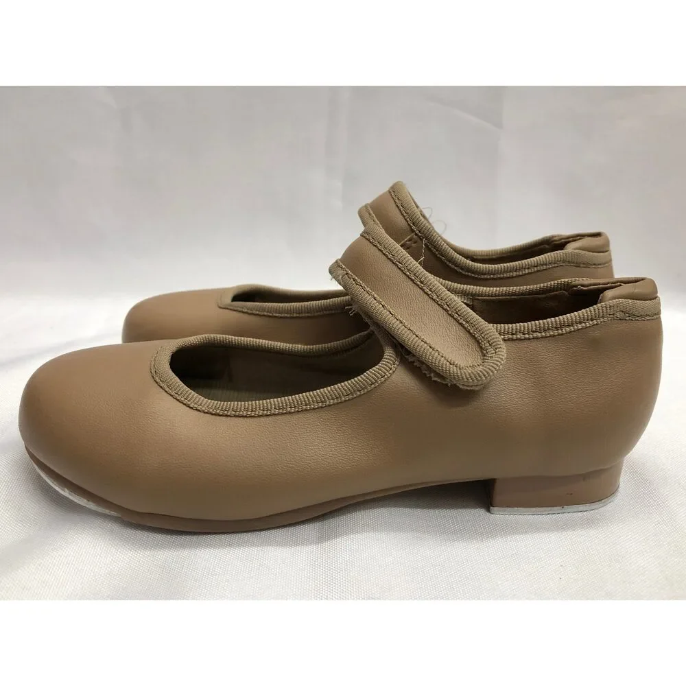 Pre-Owned Dance Tap Shoes Danshuz 534 Child 12M Tan Mary Jane Easy Strap