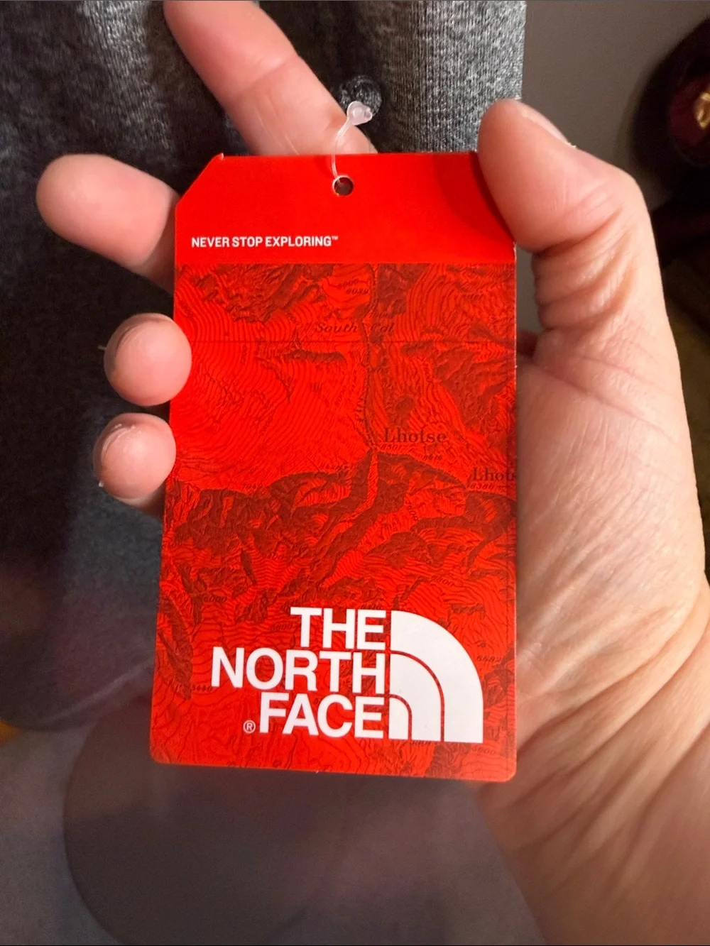 The North Face heather gray