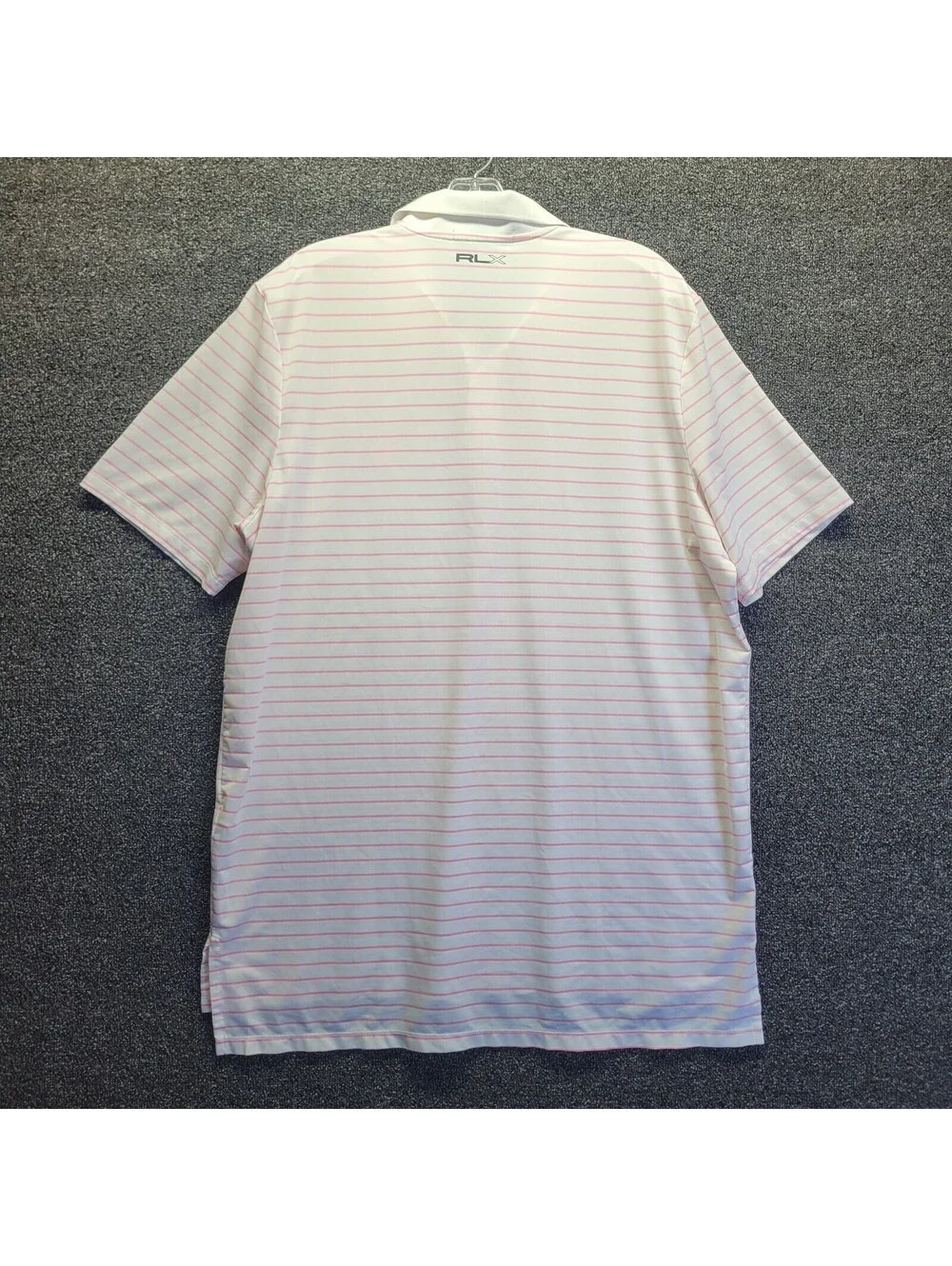 Polo Ralph Lauren RLX Golf Shirt Men's Sz L Pink Striped Performance Poly