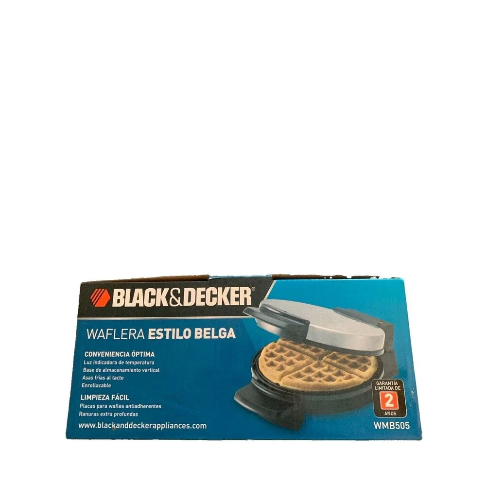 Black &Decker Belgian Waffle Maker Stainless Steel Nonstick Extra Deep Grids