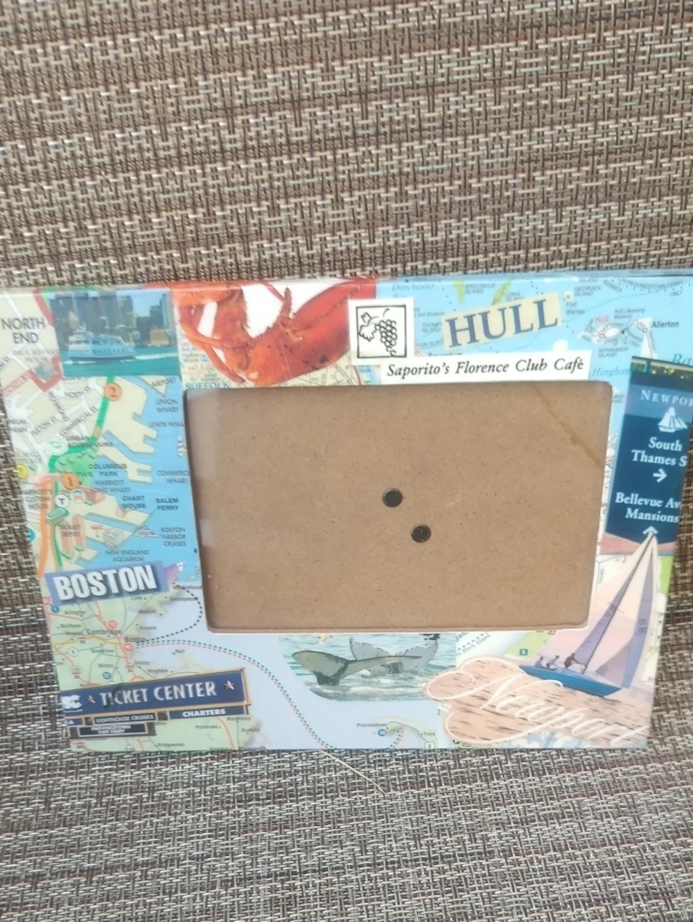 Decorative Boston Map Photo Frame in Multi-Color, 4x6, Vintage