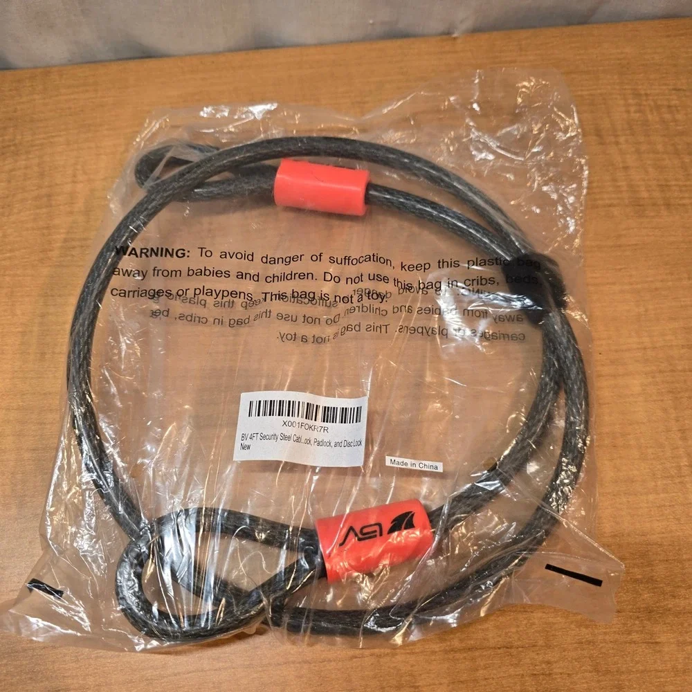 BV 4FT Security Steel‎ Cable Lock, Padlock, Disk Lock - 4 foot long cable only