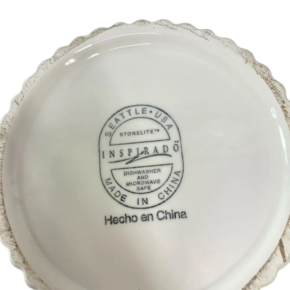 Inspirado Seattle Stonelite Ribbed White Canister‎ Cookie Jar 10.5