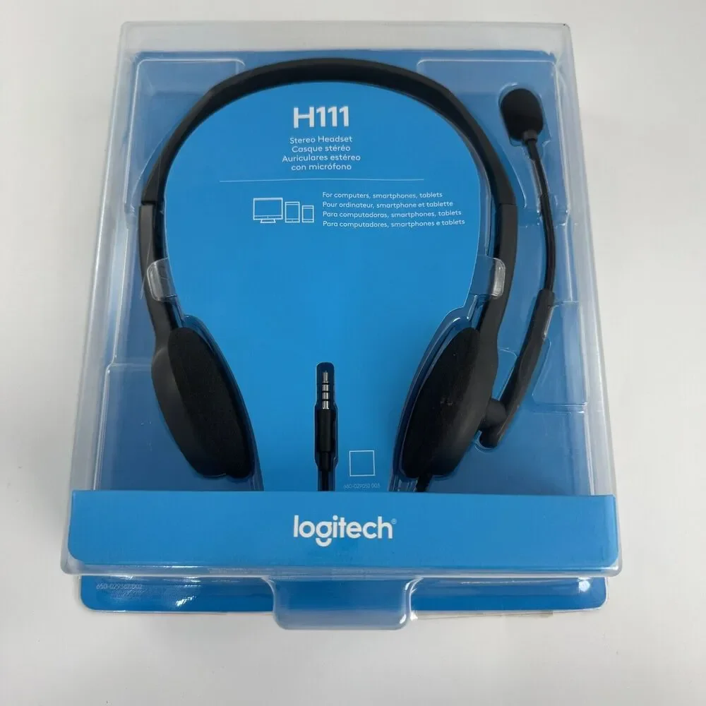 Logitech‎ H111 Stereo Headset with Microphone for Computers Smartphones Tablets
