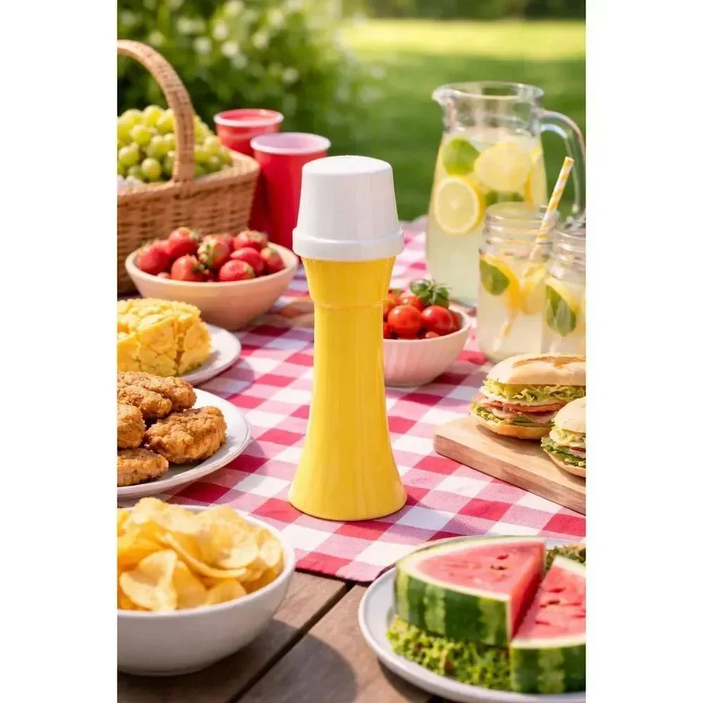 Tupperware Mustard Pump Containers 718-2 Yellow vintage