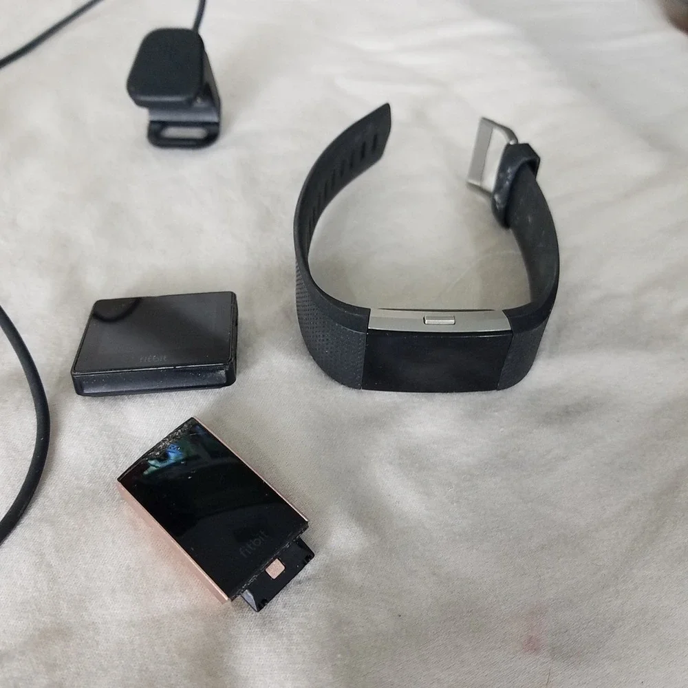 Fitbit Charge 2 Activity Tracker Lot Unisex OSFM Black Good Mixed Parts Bundle
