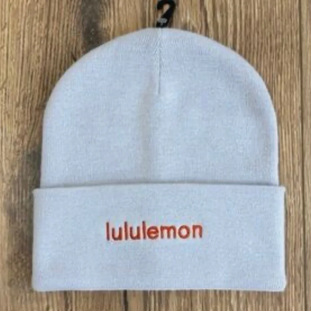lululemon athletica Lavender Beanie with Orange Logo - Unisex Knit