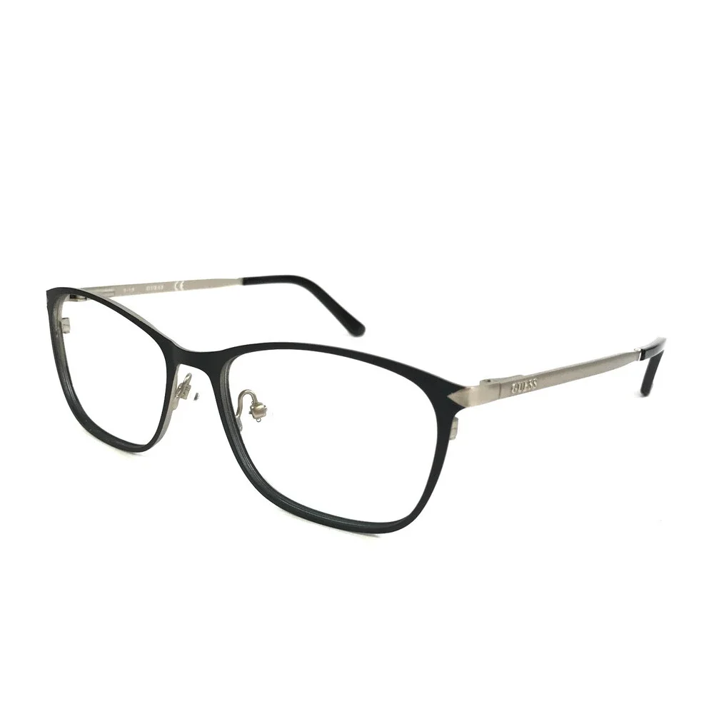 Guess Eyeglasses Frames GU2587 002 Black Silver Cat Eye Full Rim 54-17-140