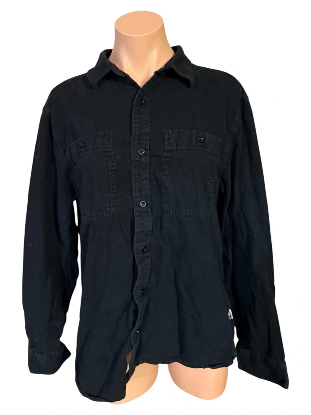 The North Face Mens Large Black Vintage Y2K Long Sleeve Button Hiking Shirt