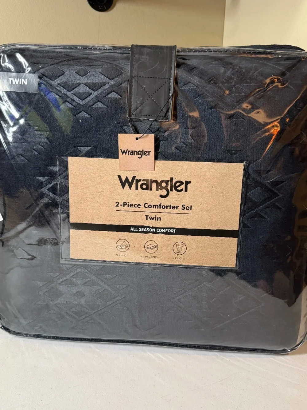 Wrangler Black Aztec Comforter Set TWIN‎ Size Soft Plush 2 Piece Set