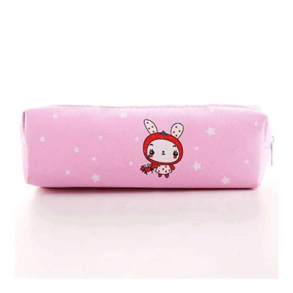 White Bunny‎ Red Cape Pink VEGAN Leather Zippered Pouch Back to School Bundle!!