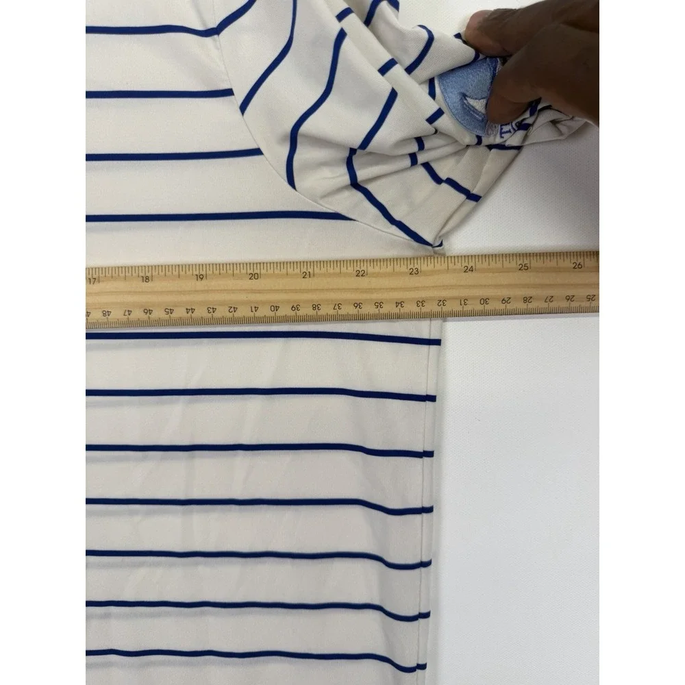 RLX Ralph Lauren Polo Shirt Mens Large Blue Striped The Golf Club @‎ The resort