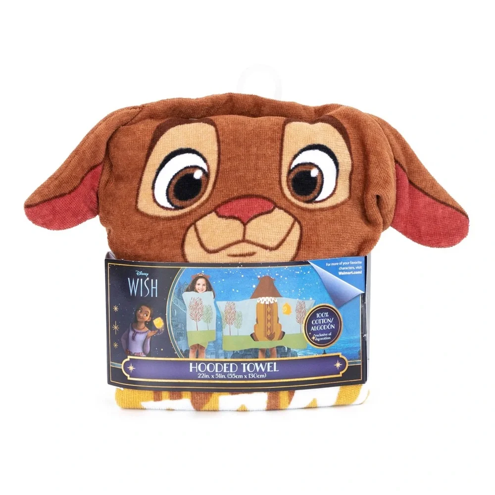 Disney Wish Valentino Kids Cotton Hooded Bath Towel NEW