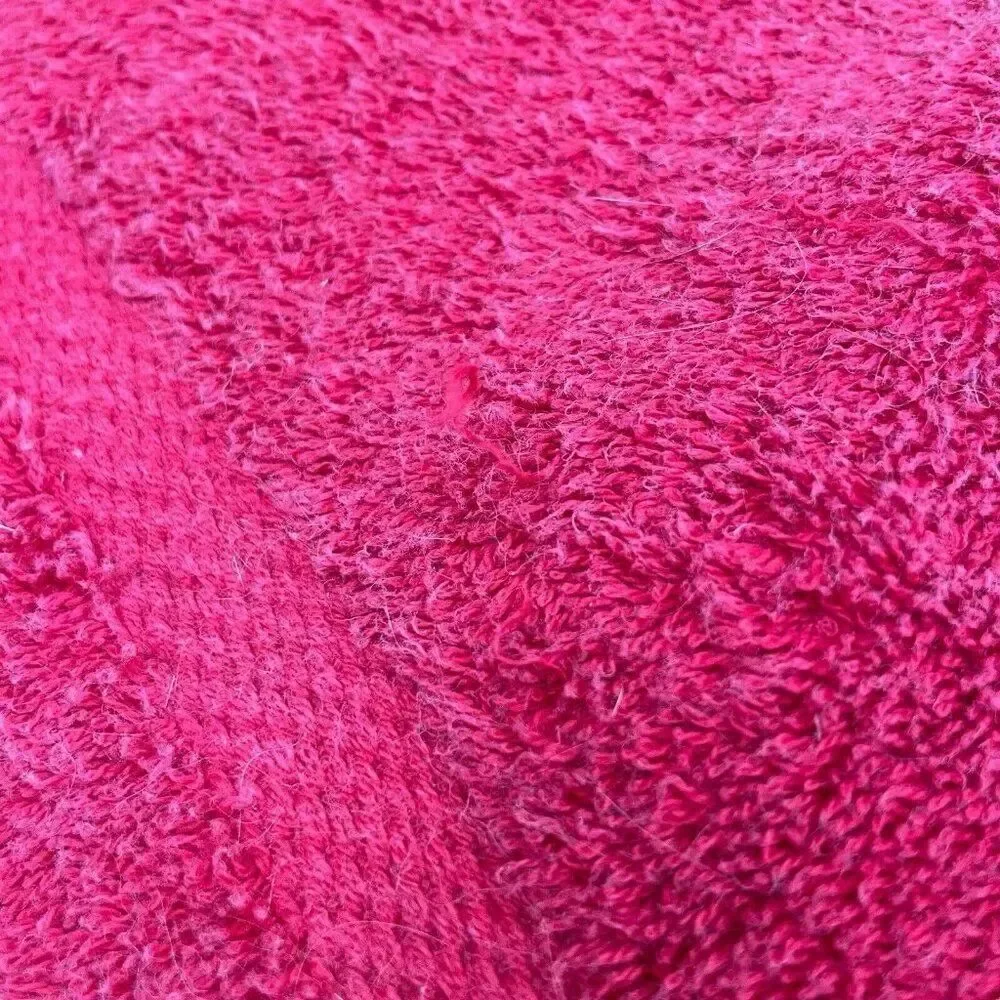 Vintage 1980s Royal Velvet Fieldcrest Red Cotton Bath Towels Set 2 USA 48 x 27