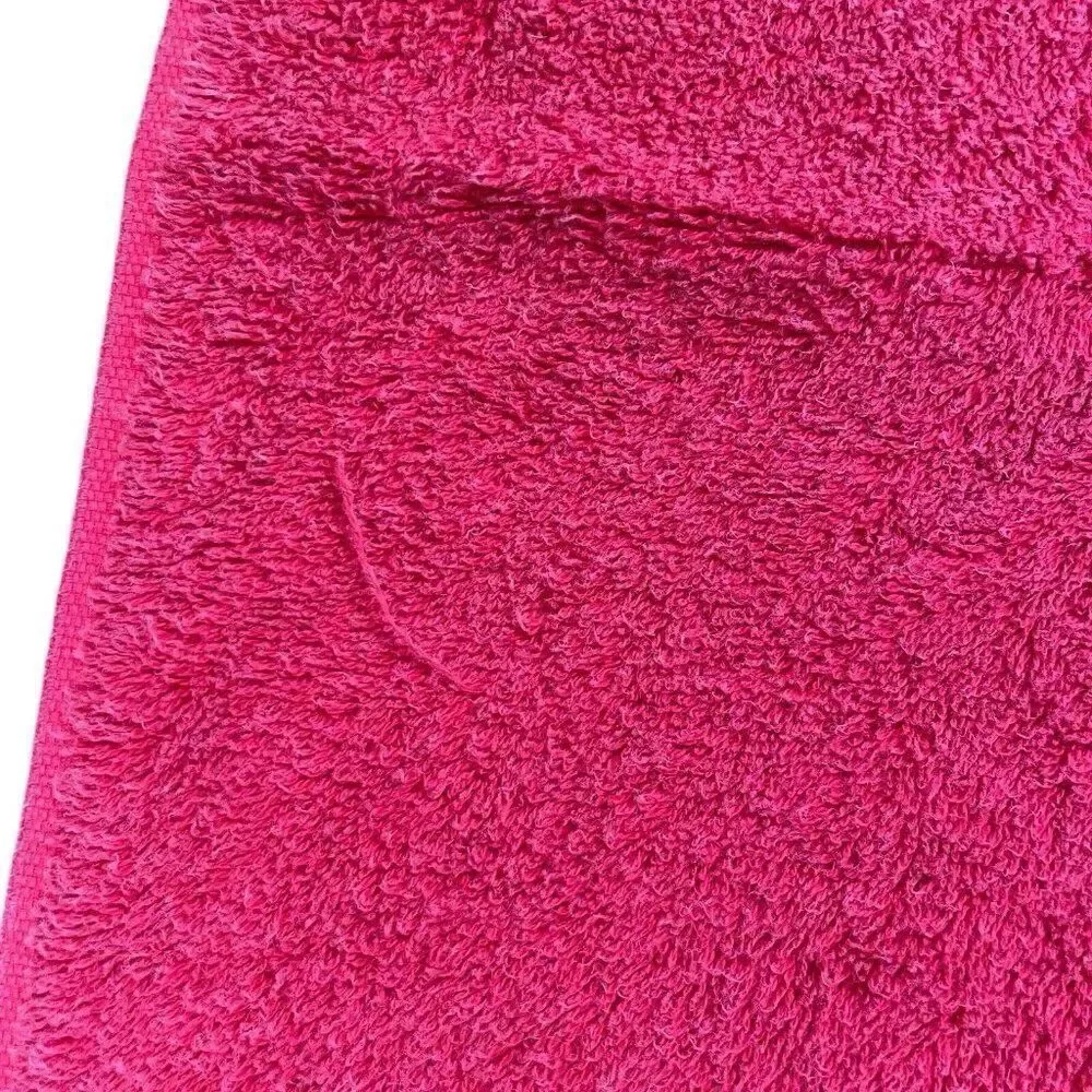 Vintage 1980s Royal Velvet Fieldcrest Red Cotton Bath Towels Set 2 USA 48 x 27