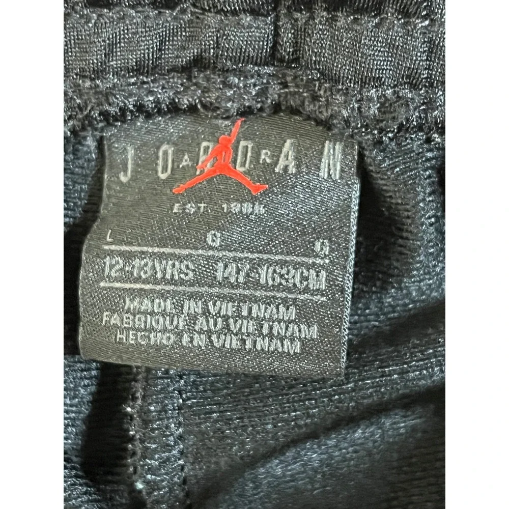 Jordan Jumpman Air Tapered Sweatpants Black Red Logo Mens Joggers 35in Length