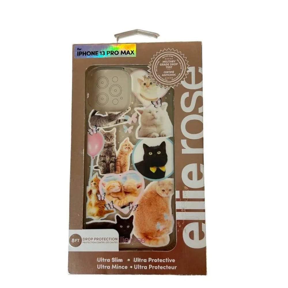 Ellie Rose Ultra Slim Cat Phone Case New iPhone 13 Pro Max Compatible 8ft Drop P