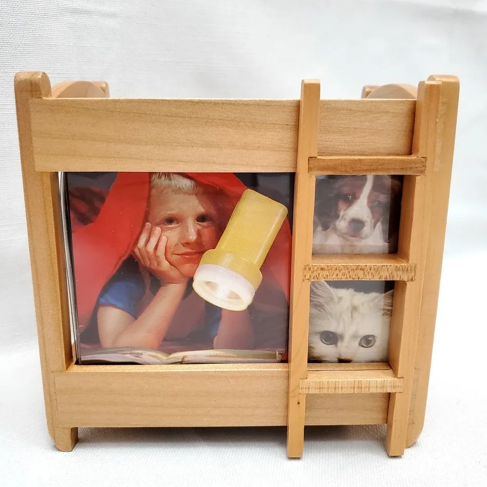 Vintage ●‎ 7 Photo/Picture Photo ● Cute Bunkbed Photo Cube