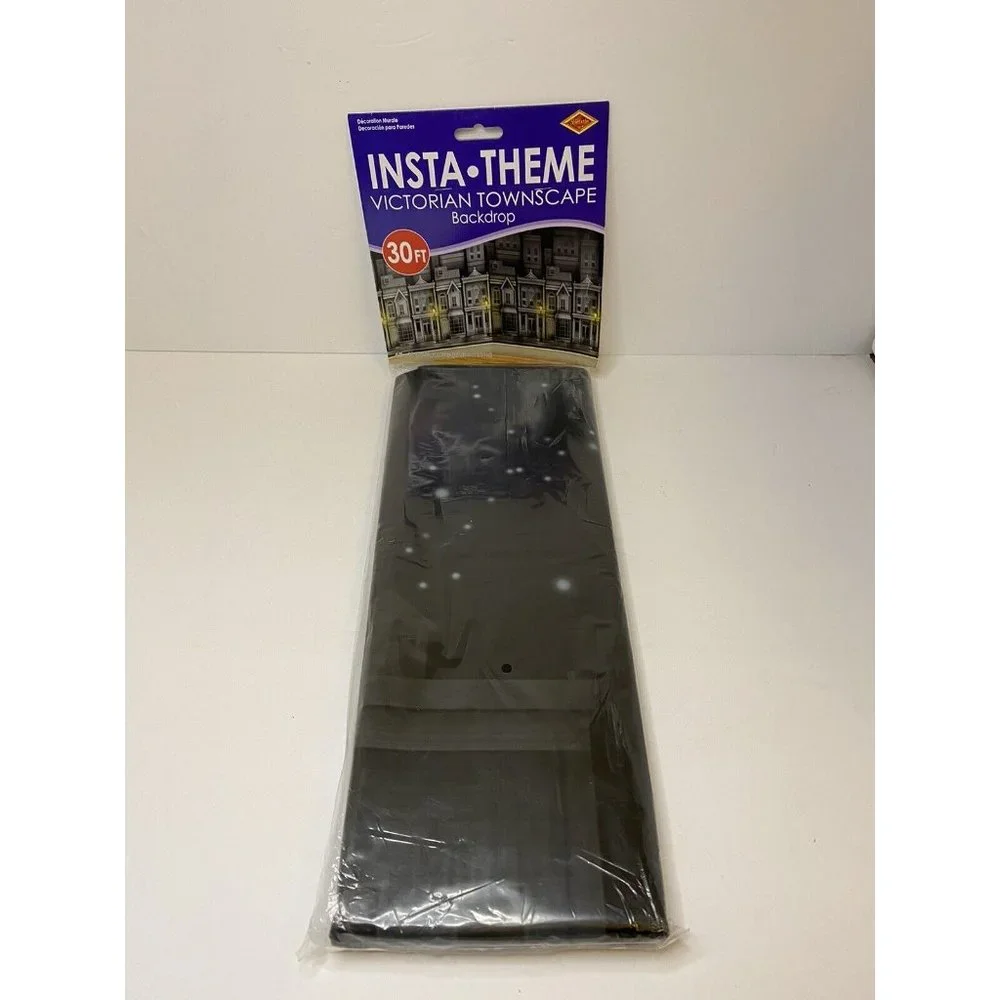 Insta-theme Victorian Townscape Party BackDrop Accessory‎ 4’ X 30’ New