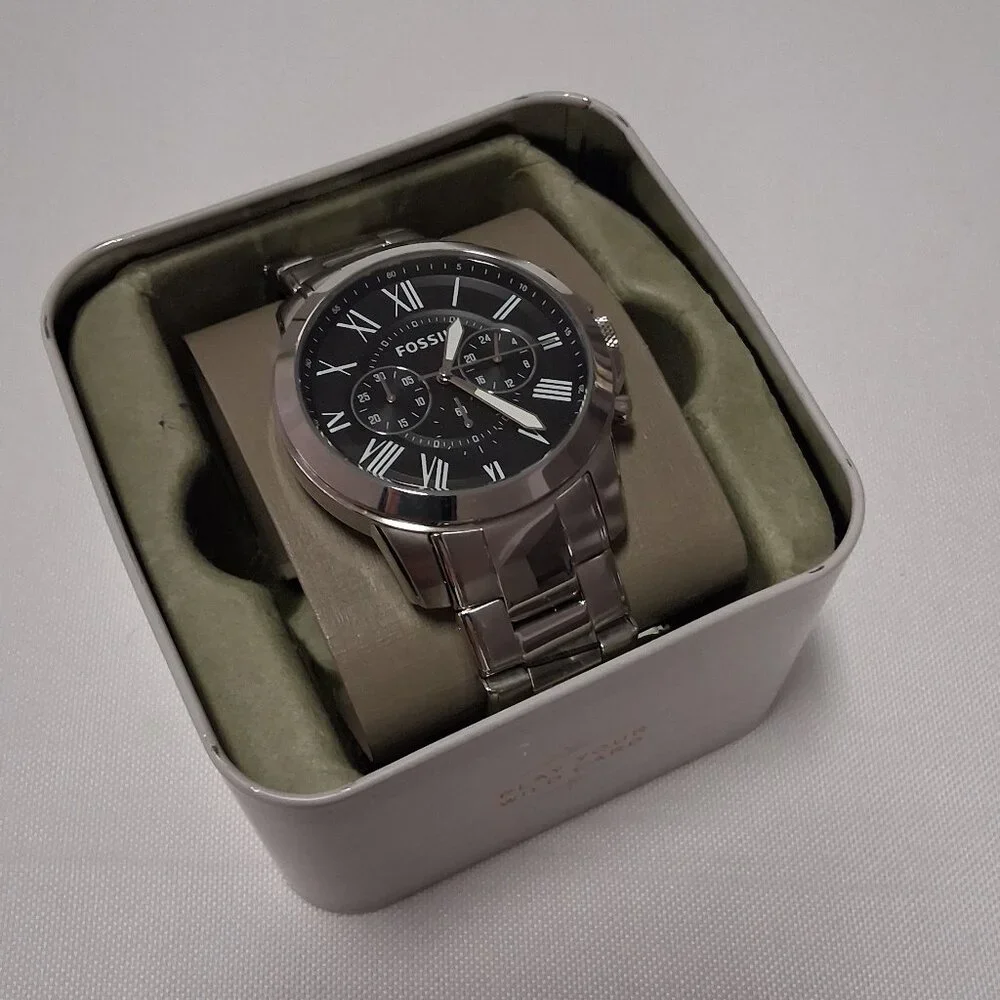 Fossil Men's FS4736 Grant Stainless Steel Watch - Gently Used, Perfect Condition