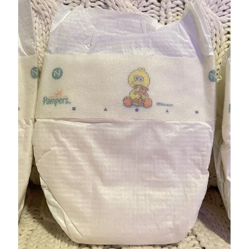 Vintage 90s‎ Pampers Baby Dry Sesame Street Henson Diaper Newborn Big Bird