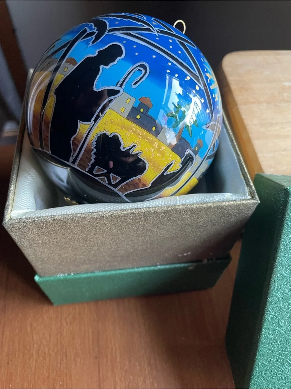 Pier 1 Li Bien Glass Nativity Wise‎ Men Christmas Ornament Inside Painted 2015