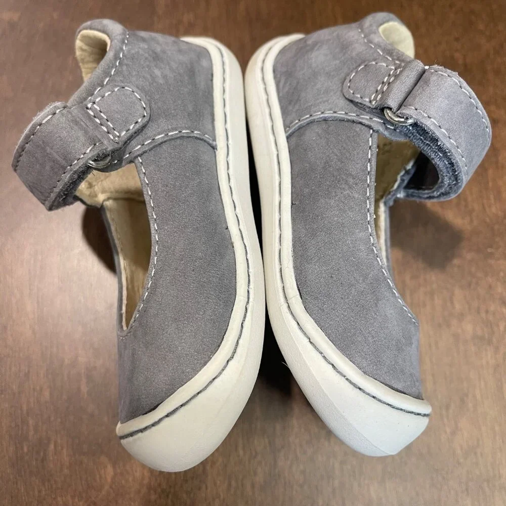 Footmates Stacy Leather Mary Jane Shoes‎ Baby Size 3 Gray Formal Casual Walker