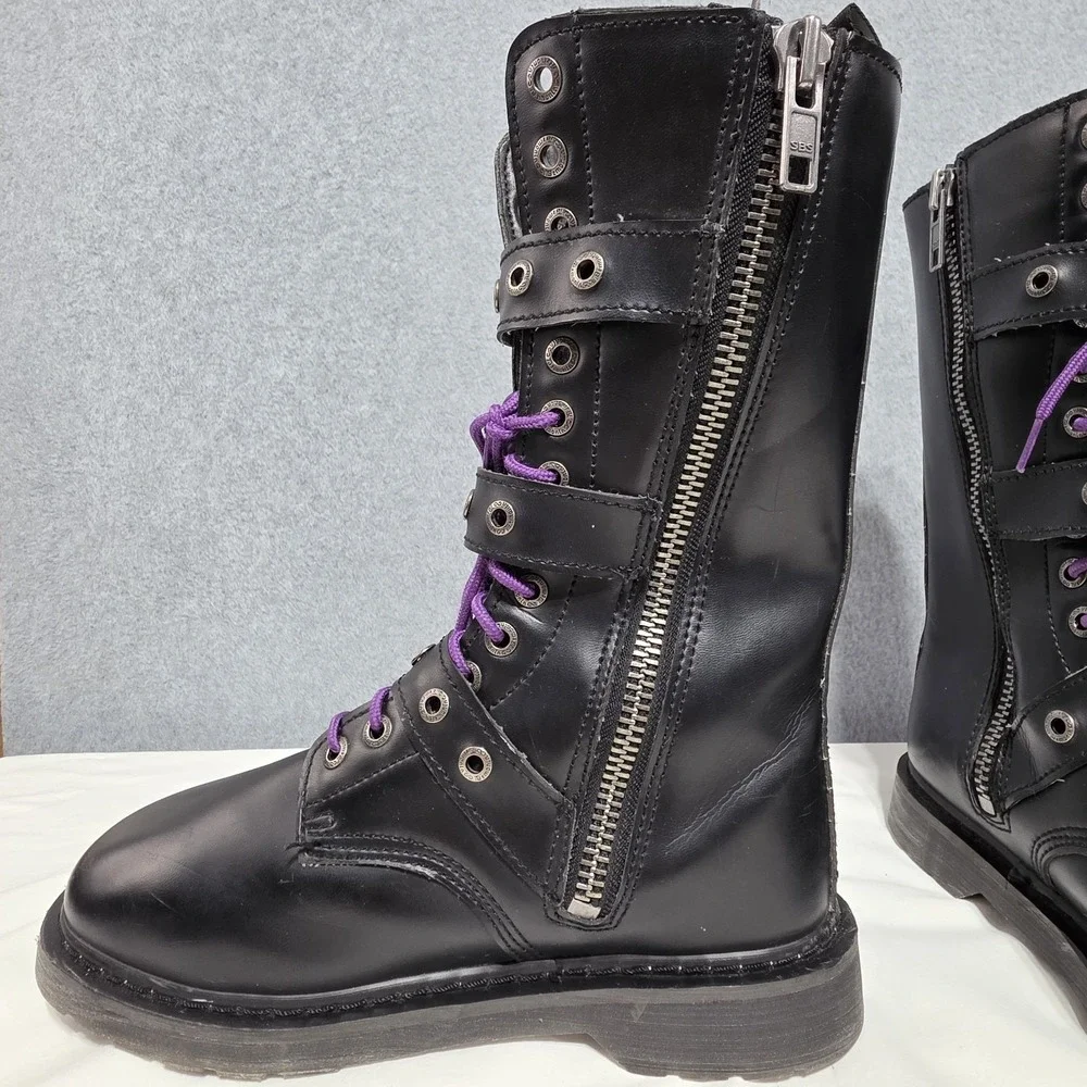 Demonia black leather