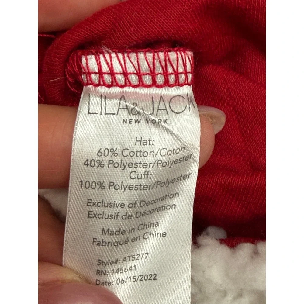 Lila & Jack Baby Santa Hat Red White Sherpa Christmas Holiday New With Tag