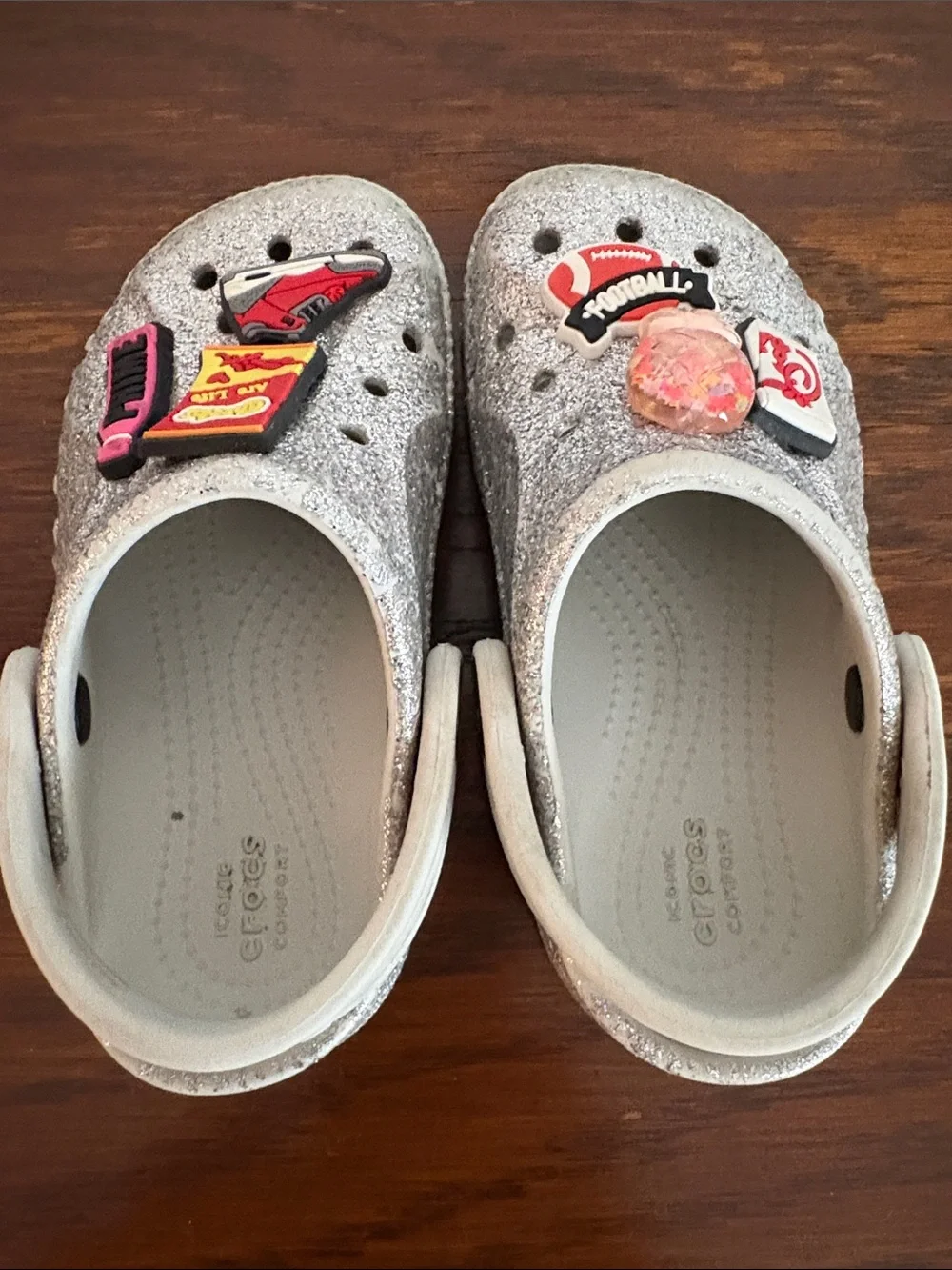 CROCS silver glitter