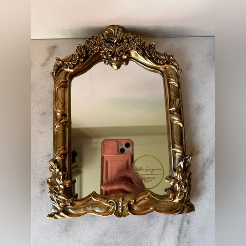 Elegant Gold table top vanity Mirror . New