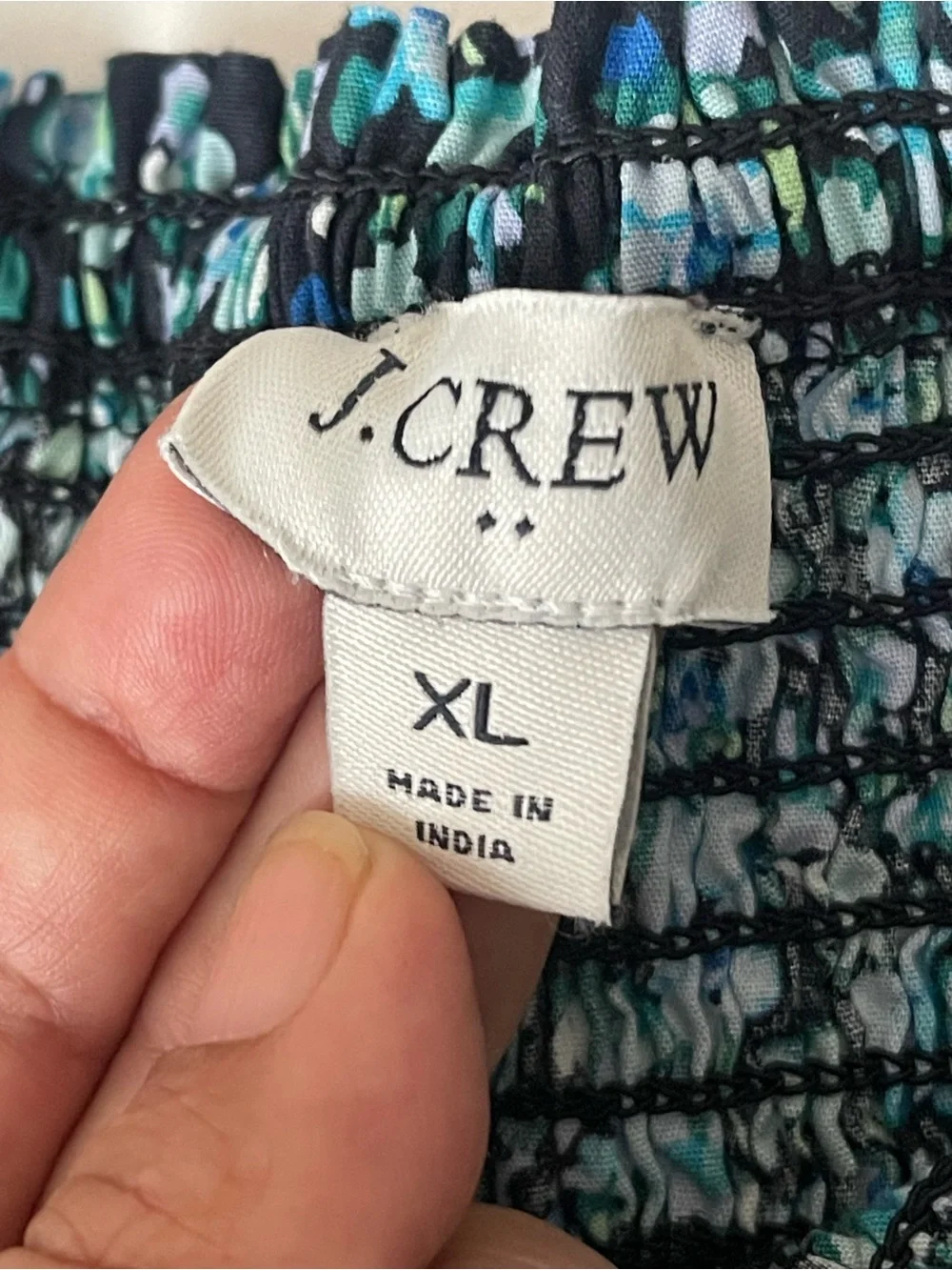 J. Crew smocked bodice