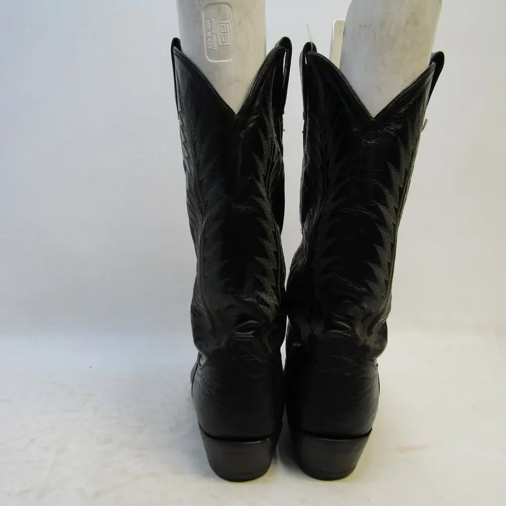 TONY LAMA Mens Size 8.5 EE Black Leather Cowboy Western Boots