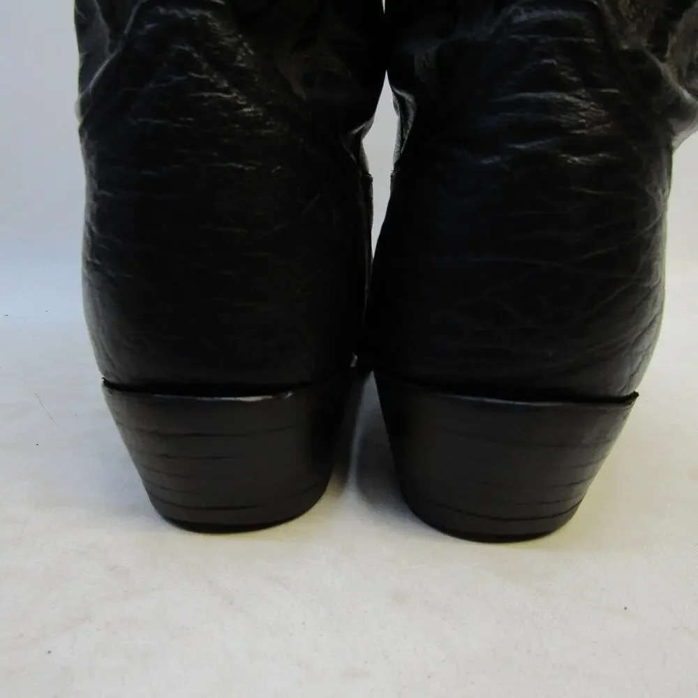 TONY LAMA Mens Size 8.5 EE Black Leather Cowboy Western Boots