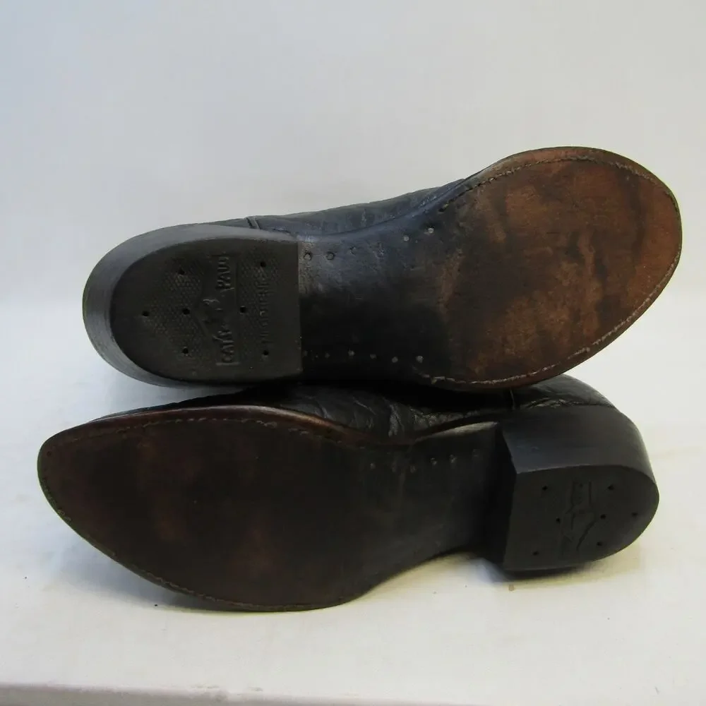 TONY LAMA Mens Size 8.5 EE Black Leather Cowboy Western Boots