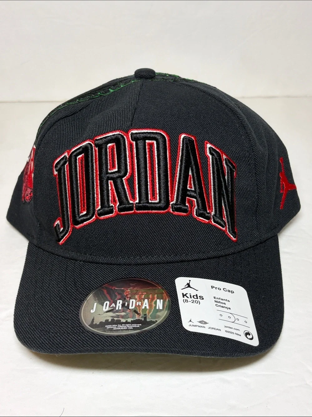 Jordan Jumpman Youth SnapBack Pro Cap Curved Brim Embroidered Black Red NWT