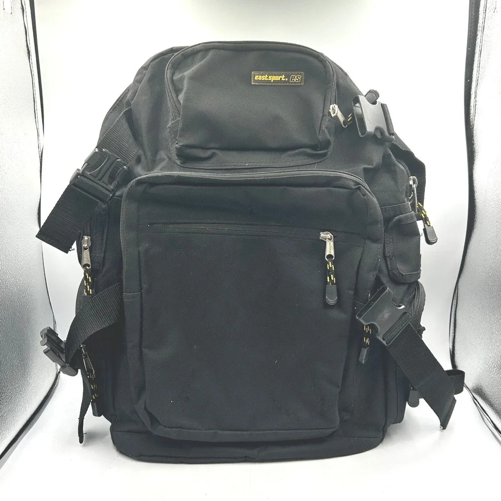 EastSport Air Pack Backpack Black Large Multi-Pocket‎ Utility 19 T x 14 W x 6 D
