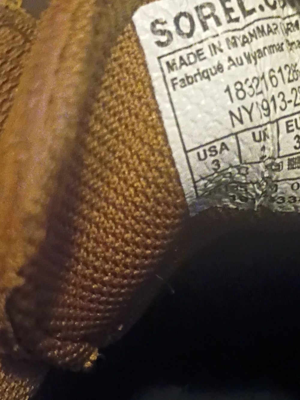 SOREL Unisex Kids Duck Boots Tan/Black Lace-Up Ankle US 3