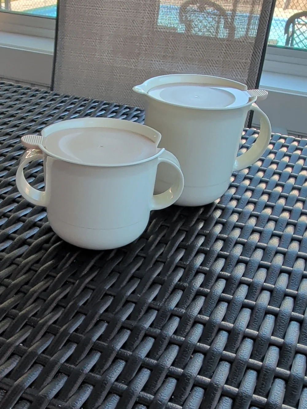 NWT Tupperware White Sugar and Creamer Set (Ivory rose covers)
