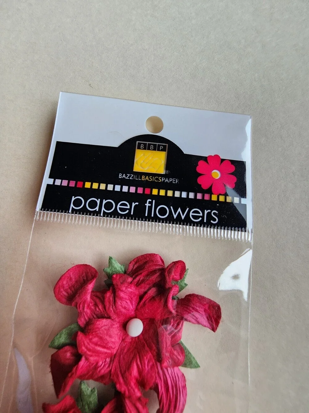 NEW BBP Bazzill Basic Paper Flowers Ruby Slipper 2
