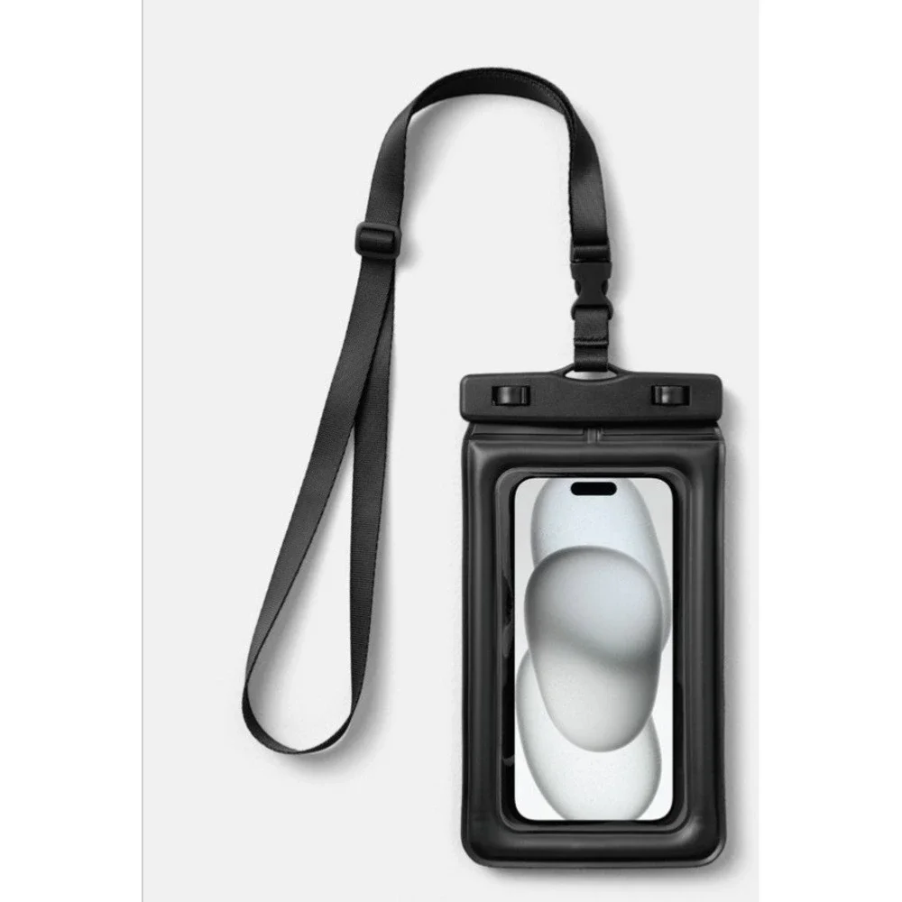 Heyday Waterproof Phone Pouch with Lanyard | Durable Protection for Beach Black