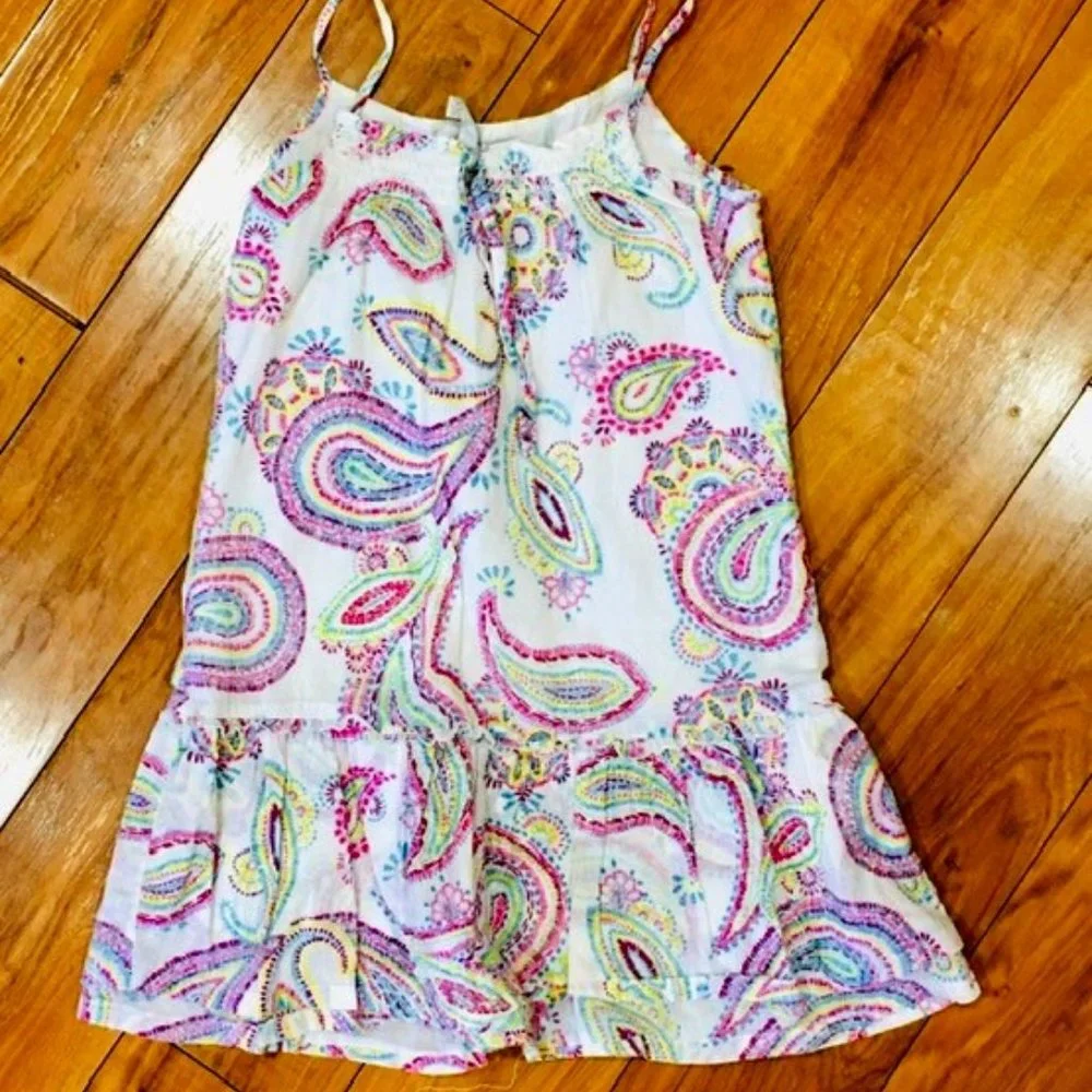 Easter spring girl dress paisley floral boho sundress school summer 6 7