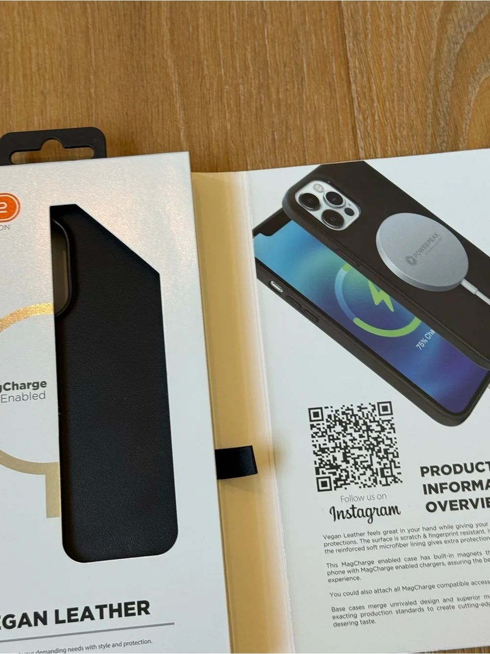 New Base Vegan Leather MagCharge iPhone 14 Pro Max Case - Black Case