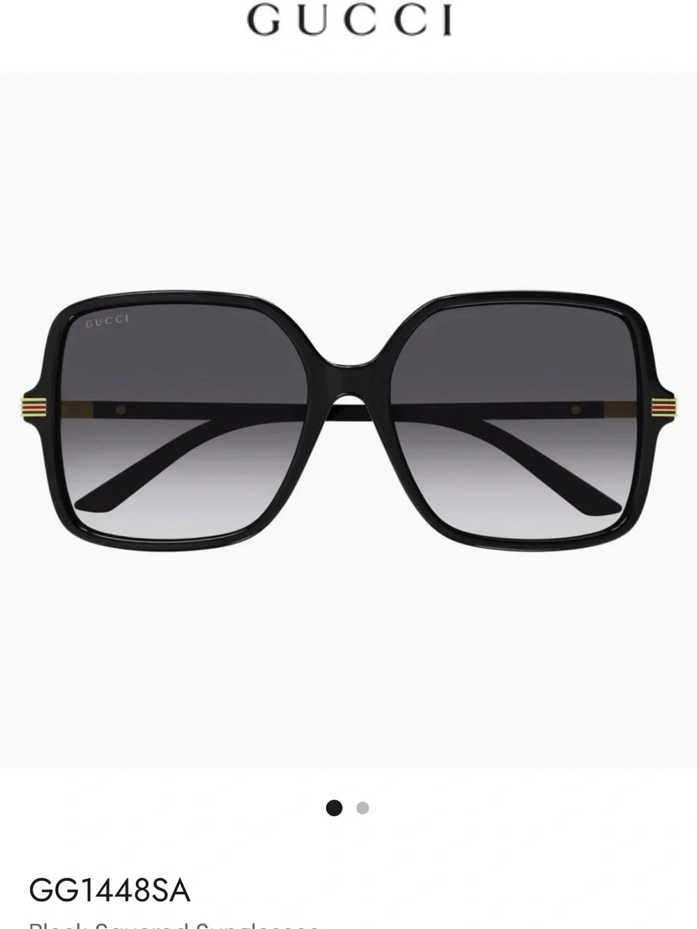 GUCCI Black Gradient Sunglasses with iconic Gucci stripes